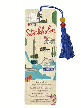 Bokmärke med tofs och pärlor - Stockholm