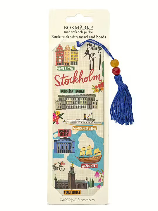 Bookmark with tassel & beads Stockholm - 3