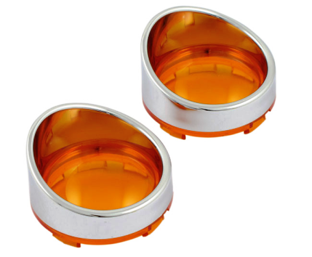 Blinkersglas med Visir 2000-06, Krom/Orange
