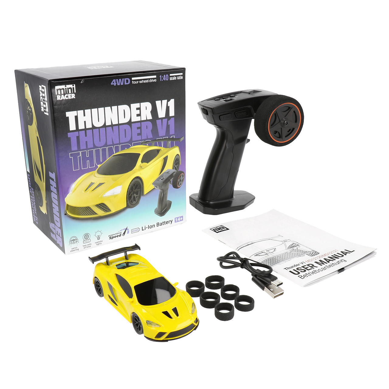 MODSTER MD12120 Mini Racer Thunder V1 Yellow 1/40 - 10