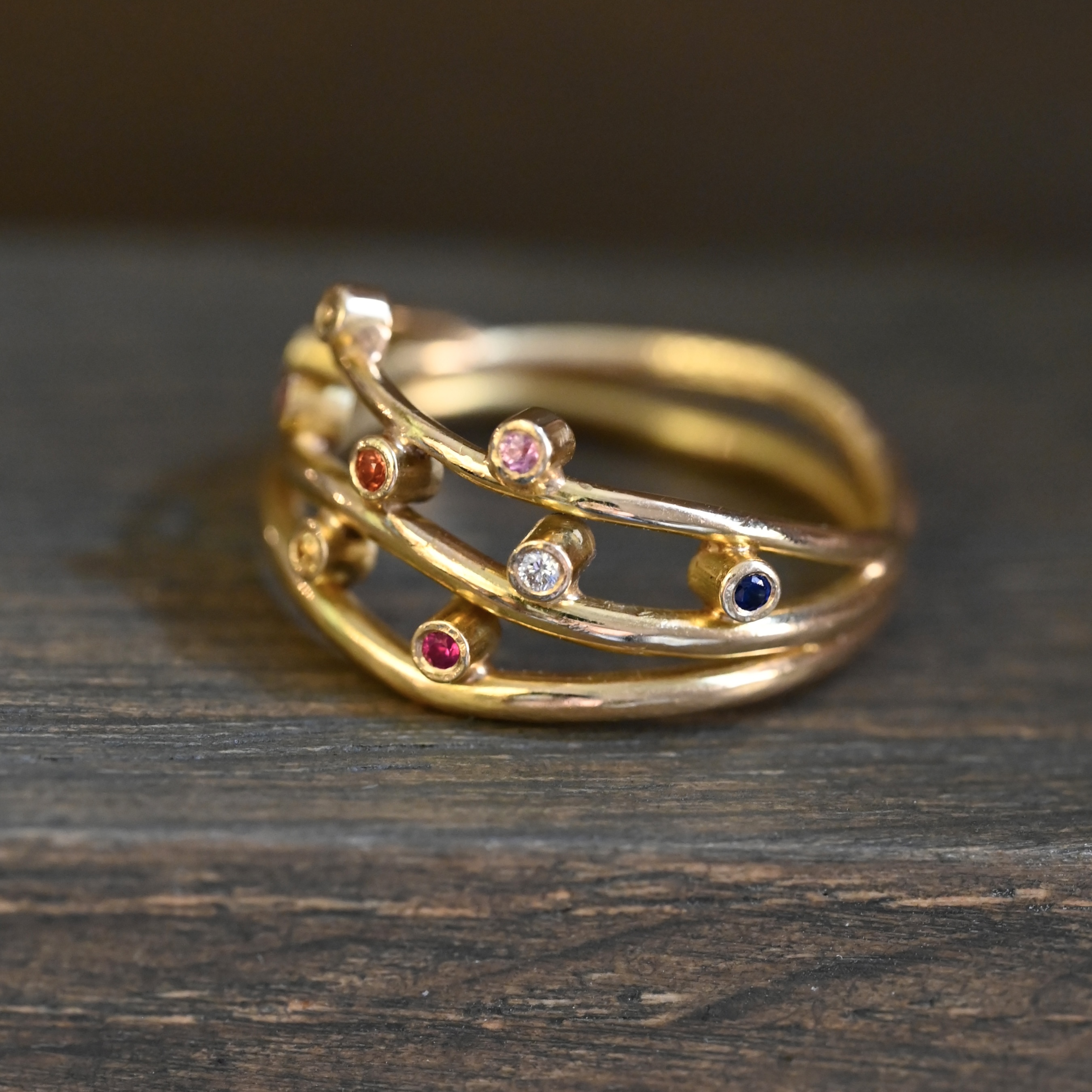 Ring Full Bloom handgjord guld 18 karat