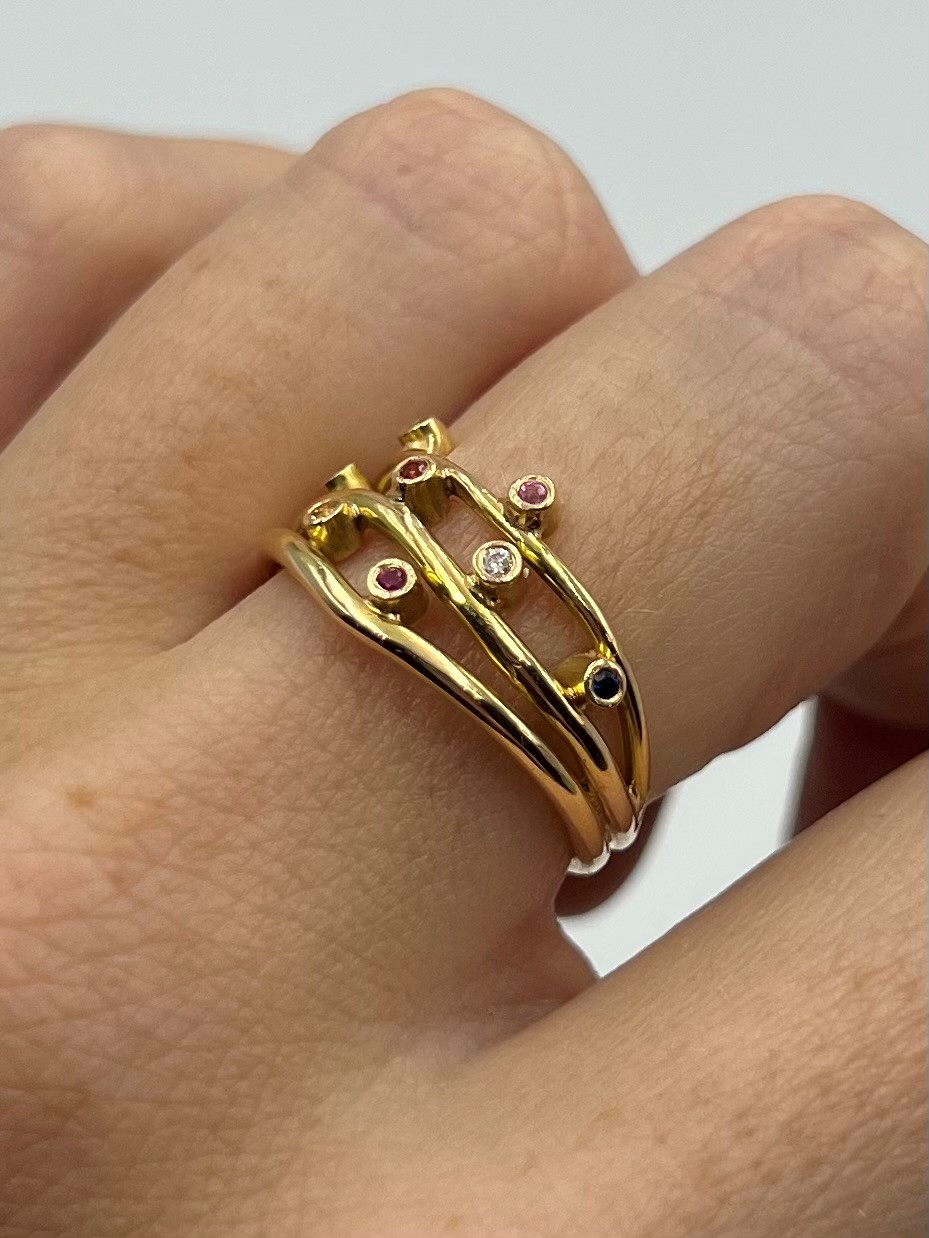 Ring Full Bloom handgjord guld 18 karat 
