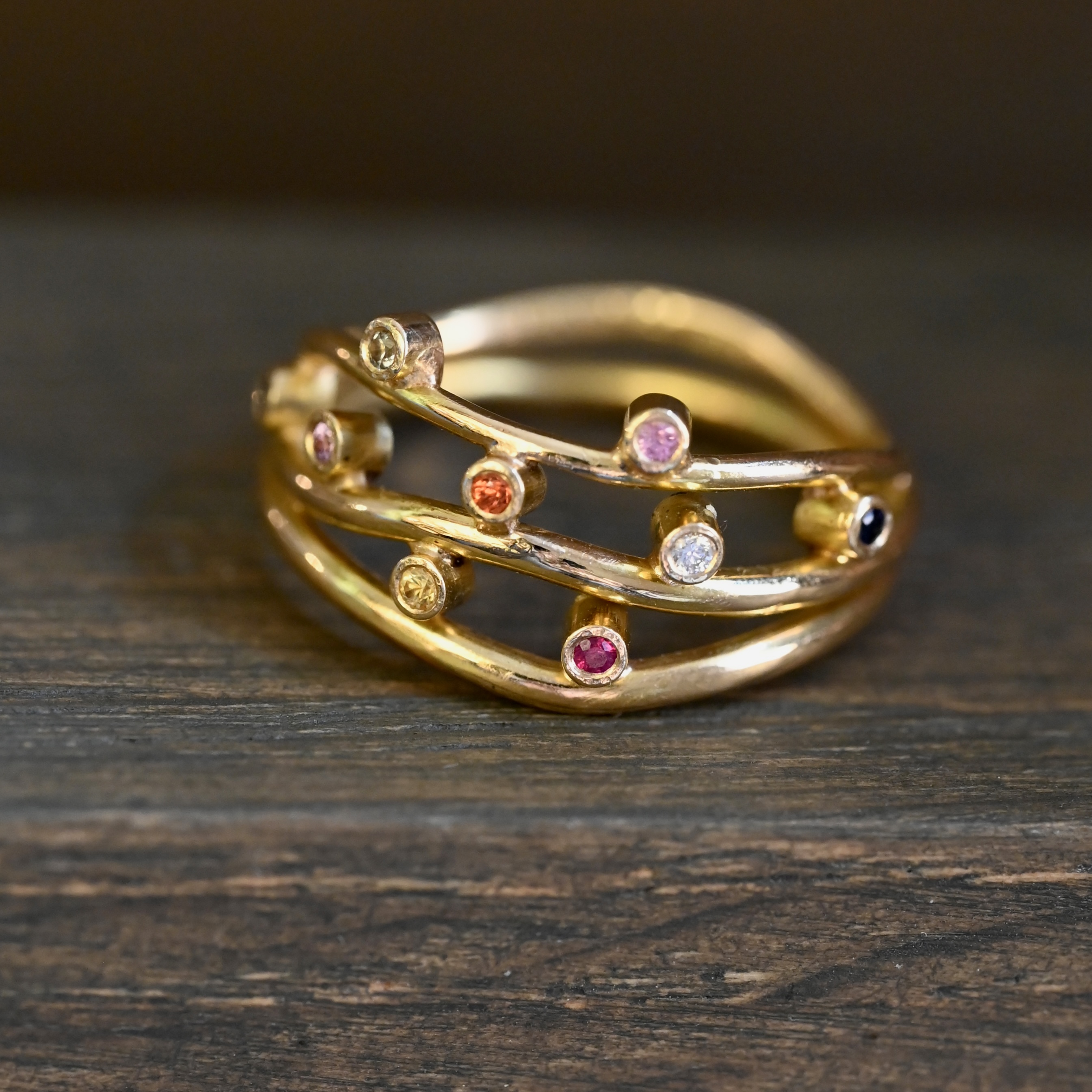 Ring Full Bloom handgjord guld 18 karat