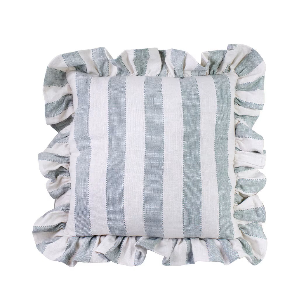Kuddfodral Ida Bredrandigt 45x45 - Grön/Vit