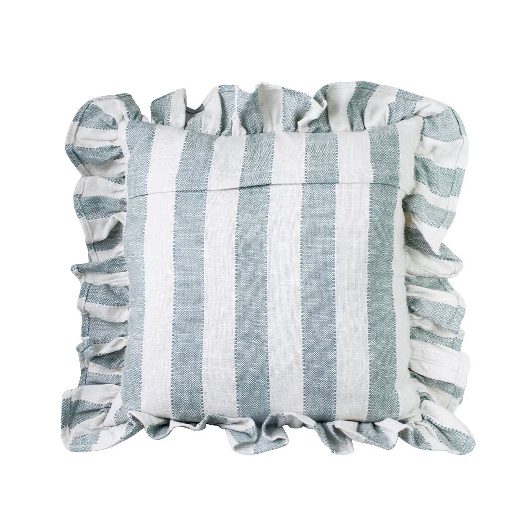 Kuddfodral Ida Bredrandigt 45x45 - Grön/Vit - 2