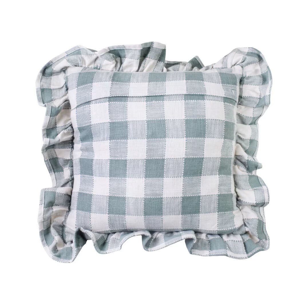 Kuddfodral Ida Rutigt 45x45 - Grön/Vit - 2