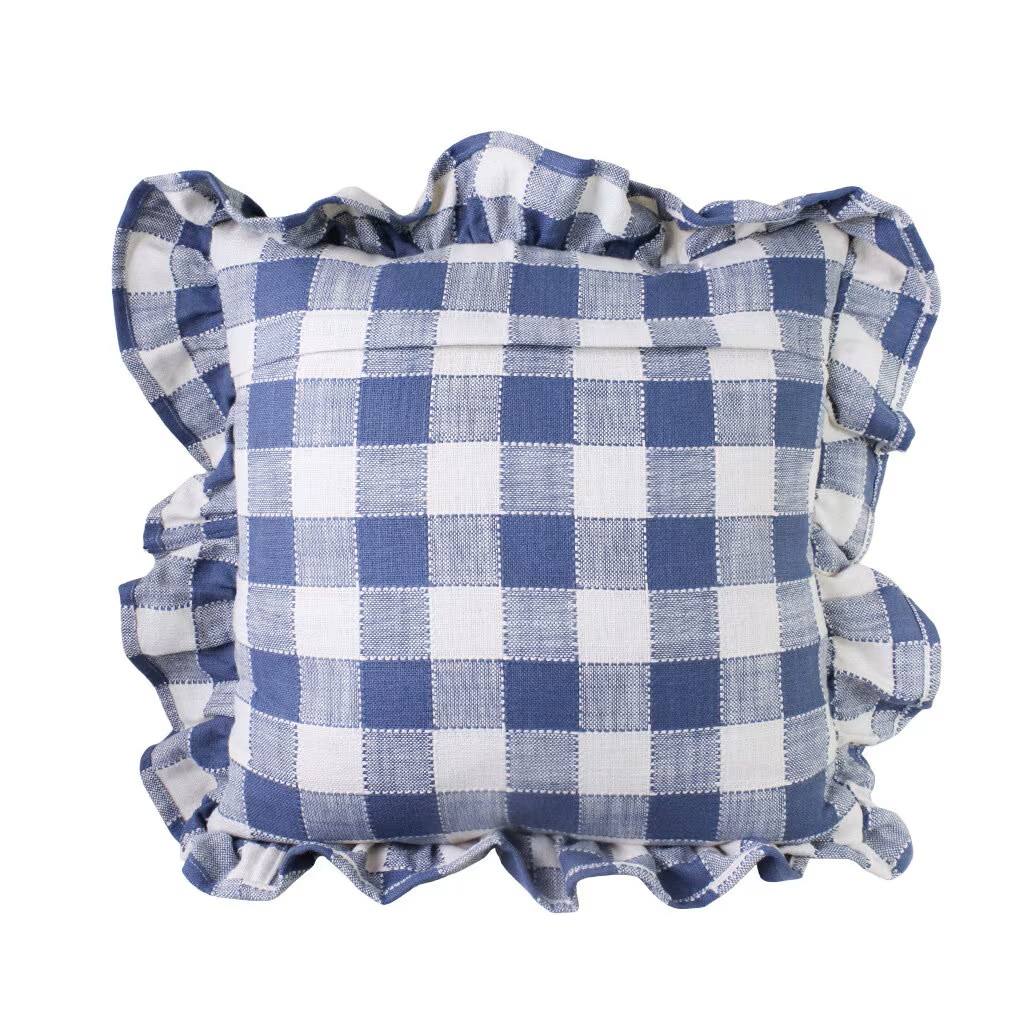 Kuddfodral Ida Rutigt 45x45 - Blå/Vit - 2