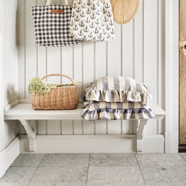 Kuddfodral Ida Rutigt 45x45 - Blå/Vit - 3