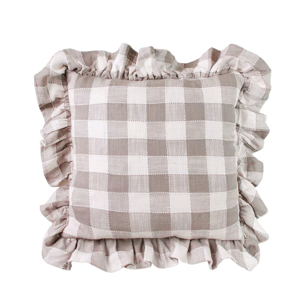 Kuddfodral Ida Rutigt 45x45 - Beige/Vit