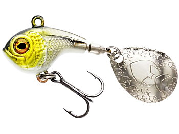 Westin dropbite spin tail jig is an ass spinner from westin that is cranked home or jigged after the bottom
