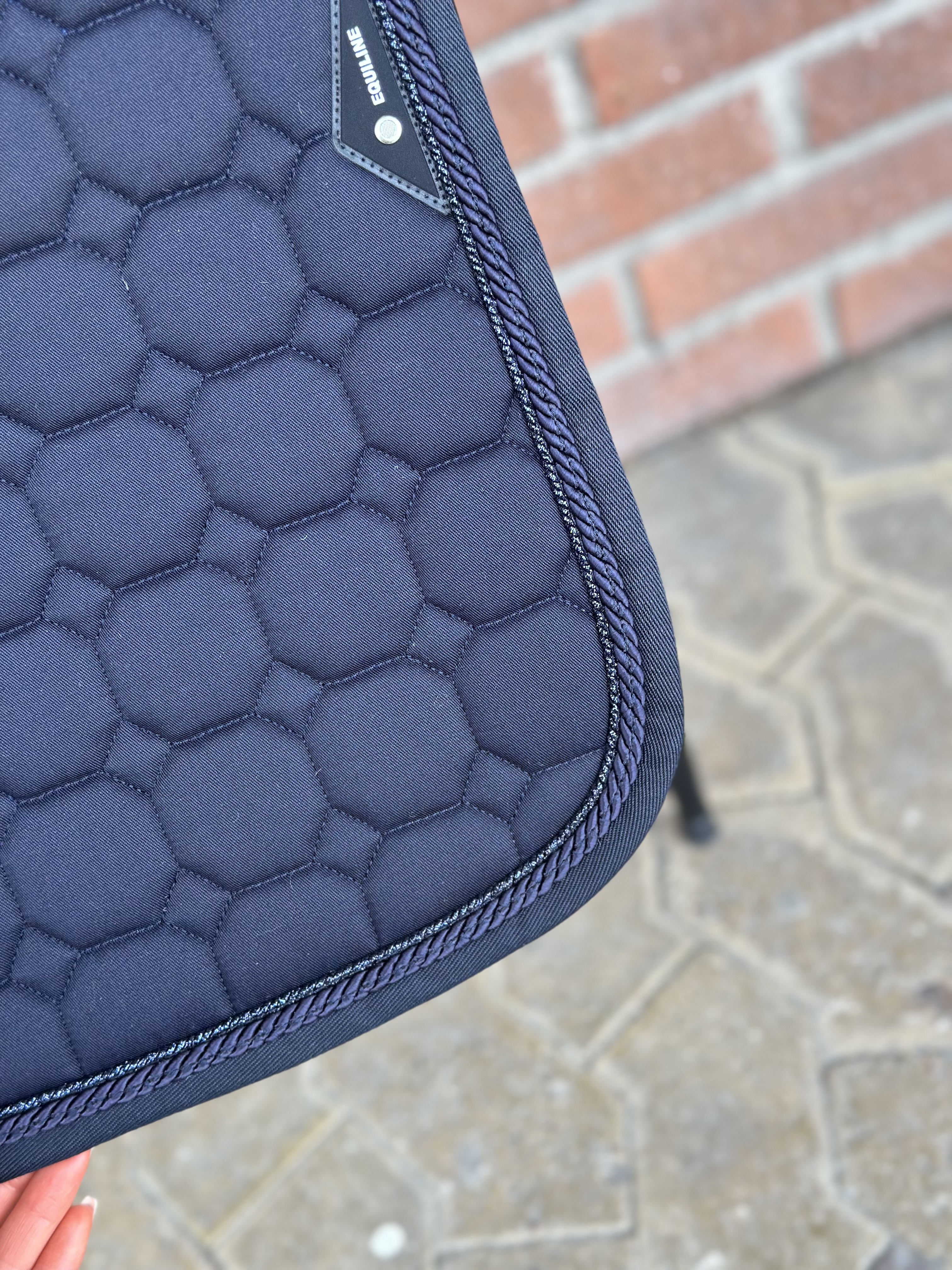 Equiline Octagon 2 flätor marint med blåglitter - 3