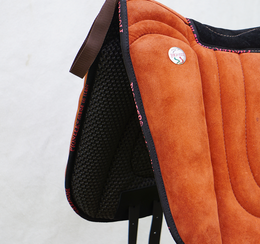 Pioneer® Verona ride pad Classic Support (incl. girth), black / rust - 3