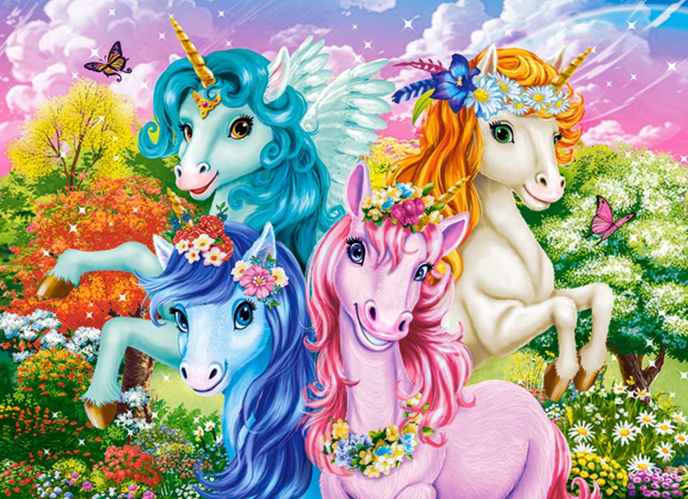Cute Unicorns Selfie, puslespil med 70 brikker (B-070213)