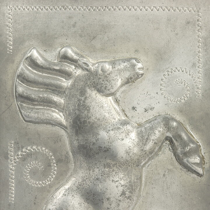 Tin Matchbox Holder with  Horse Motif 12 cm (Svenskt Tenn 1930) 