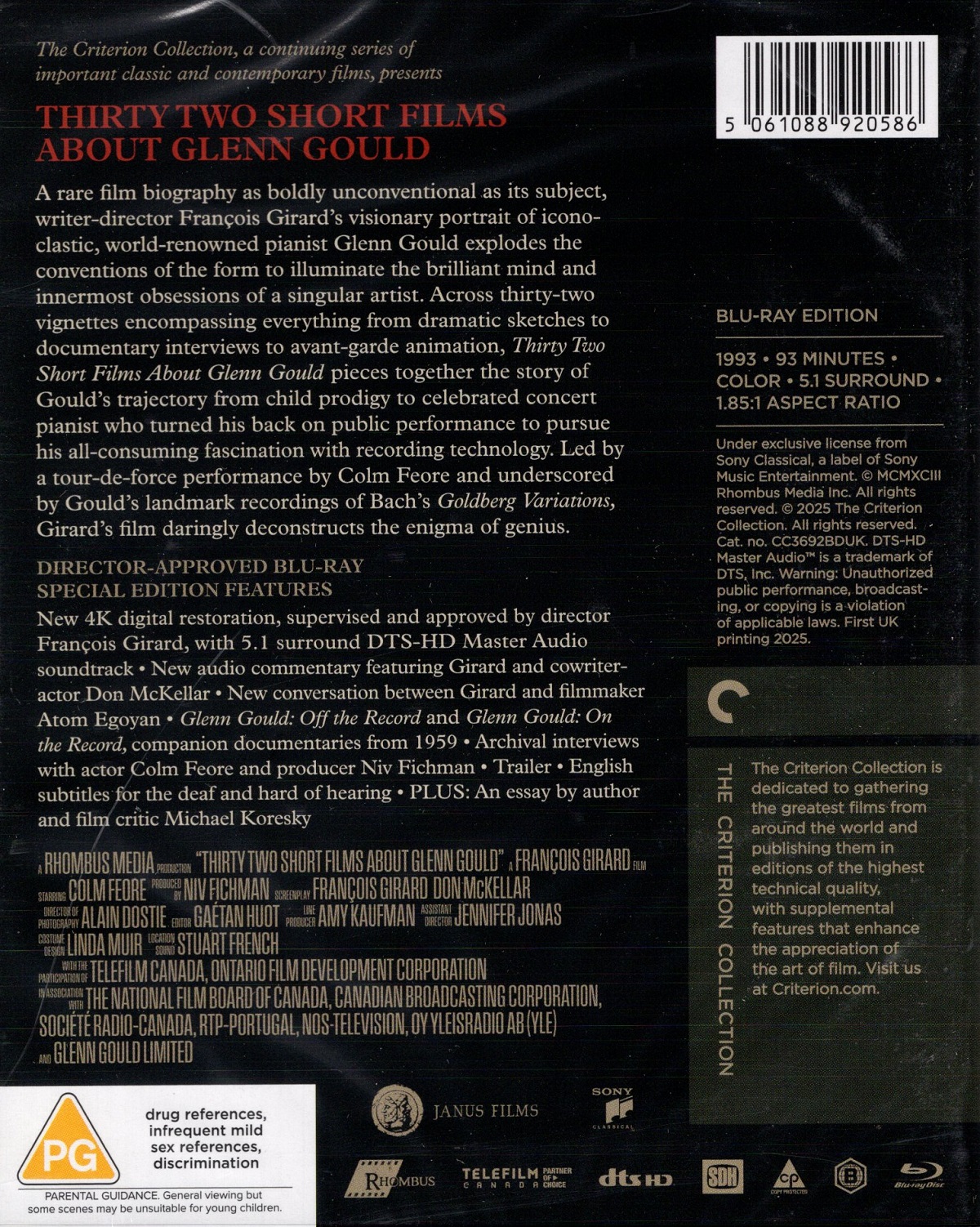 Thirty Two Short Films About Glenn Gould (Criterion Collection) (ej svensk text) (Blu-ray) - 2