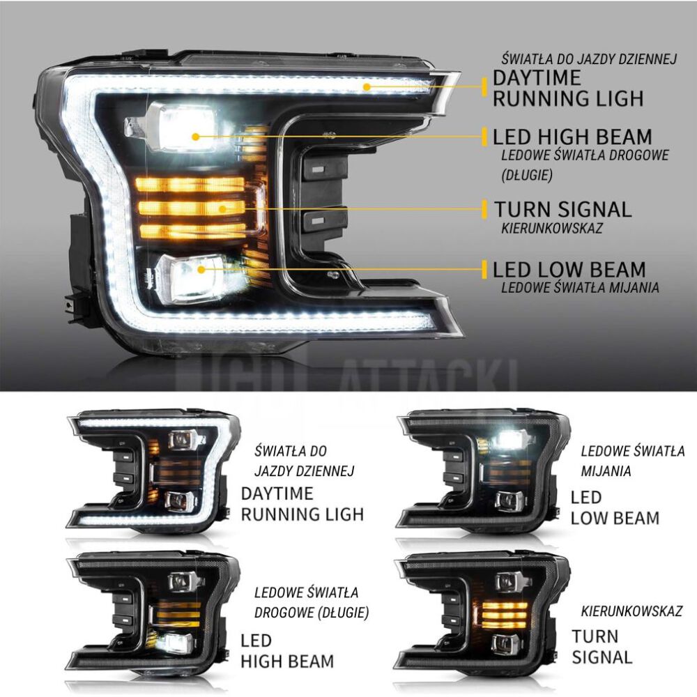 Full LED-strålkastare – VLAND (FORD F150 2018–2020) - 2