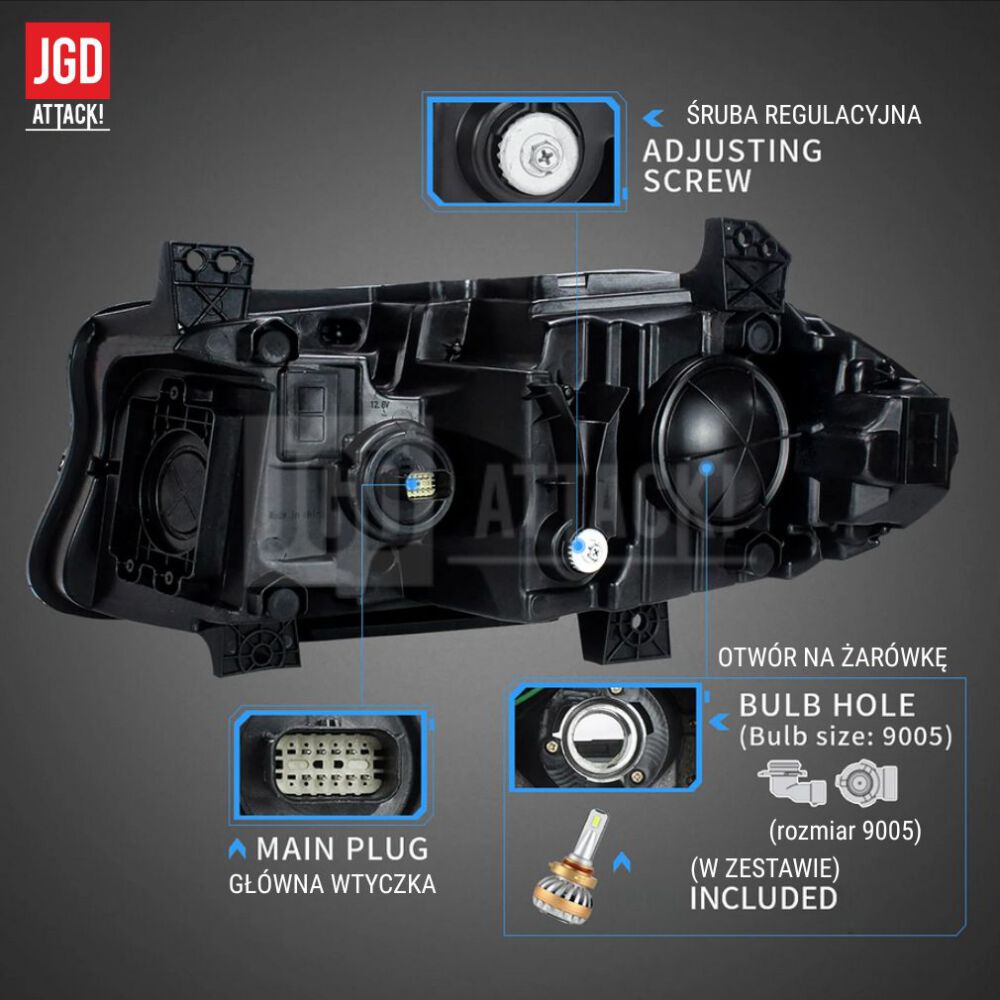 LED-strålkastare – Set (DODGE CHARGER 2015–2023) - 3