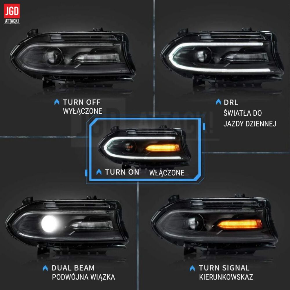 LED-strålkastare – Set (DODGE CHARGER 2015–2023) - 2