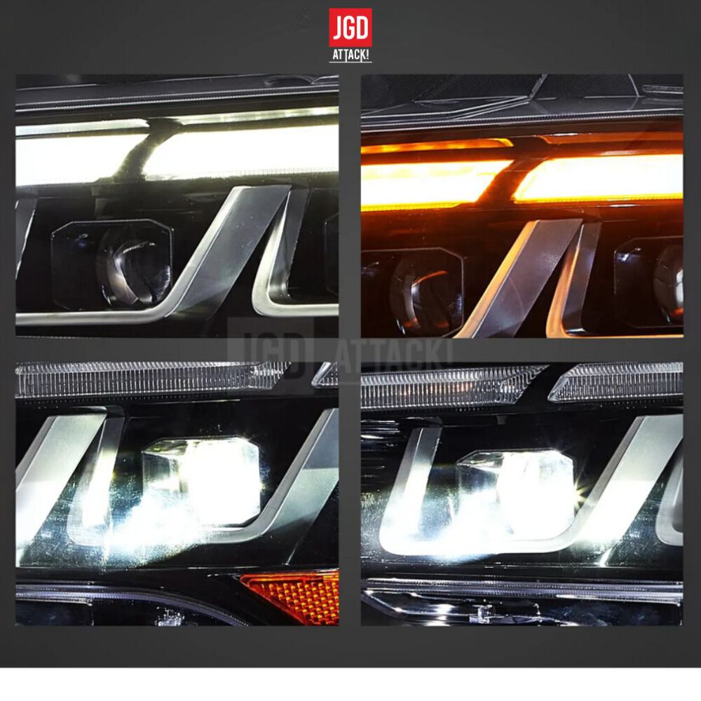 Full LED-strålkastare – S650-stil – Orange blinkers – VLAND – Set (FORD MUSTANG 2018–2023) - 4