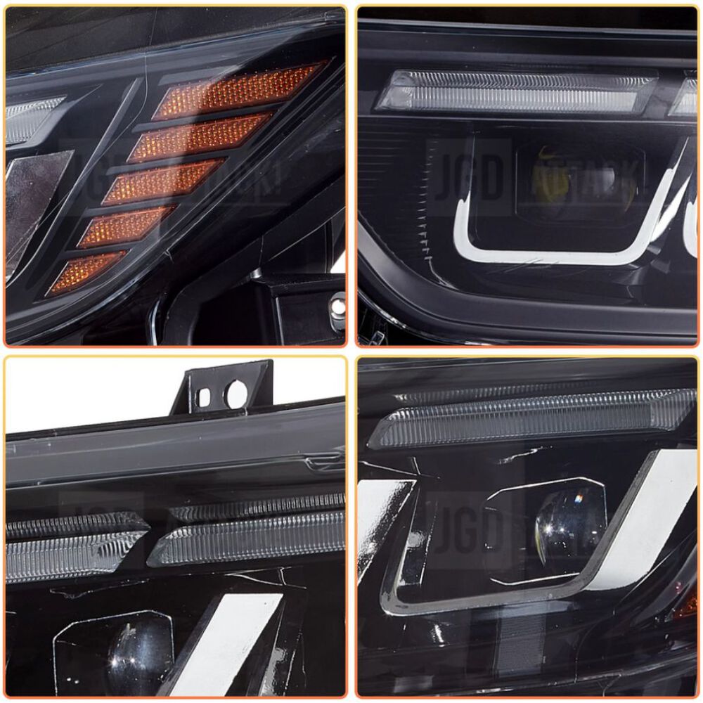 S650-stil Full LED-strålkastare med orange blinkers – Set (FORD MUSTANG 2015–2017) - 4