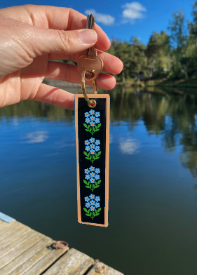 Keyring woven strap FORGET-ME-NOT
