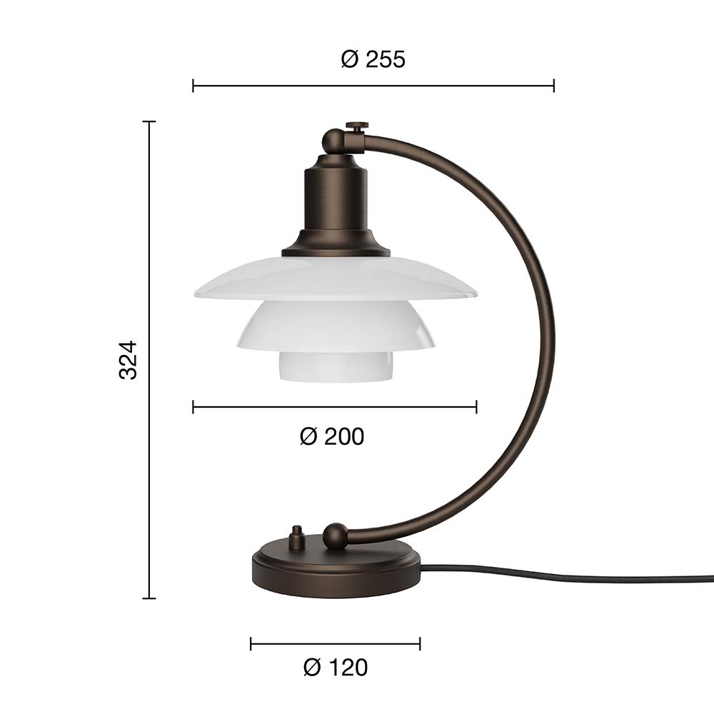 PH 2/2 Luna Bordslampa (Aged Brass) - Louis Poulsen - 7