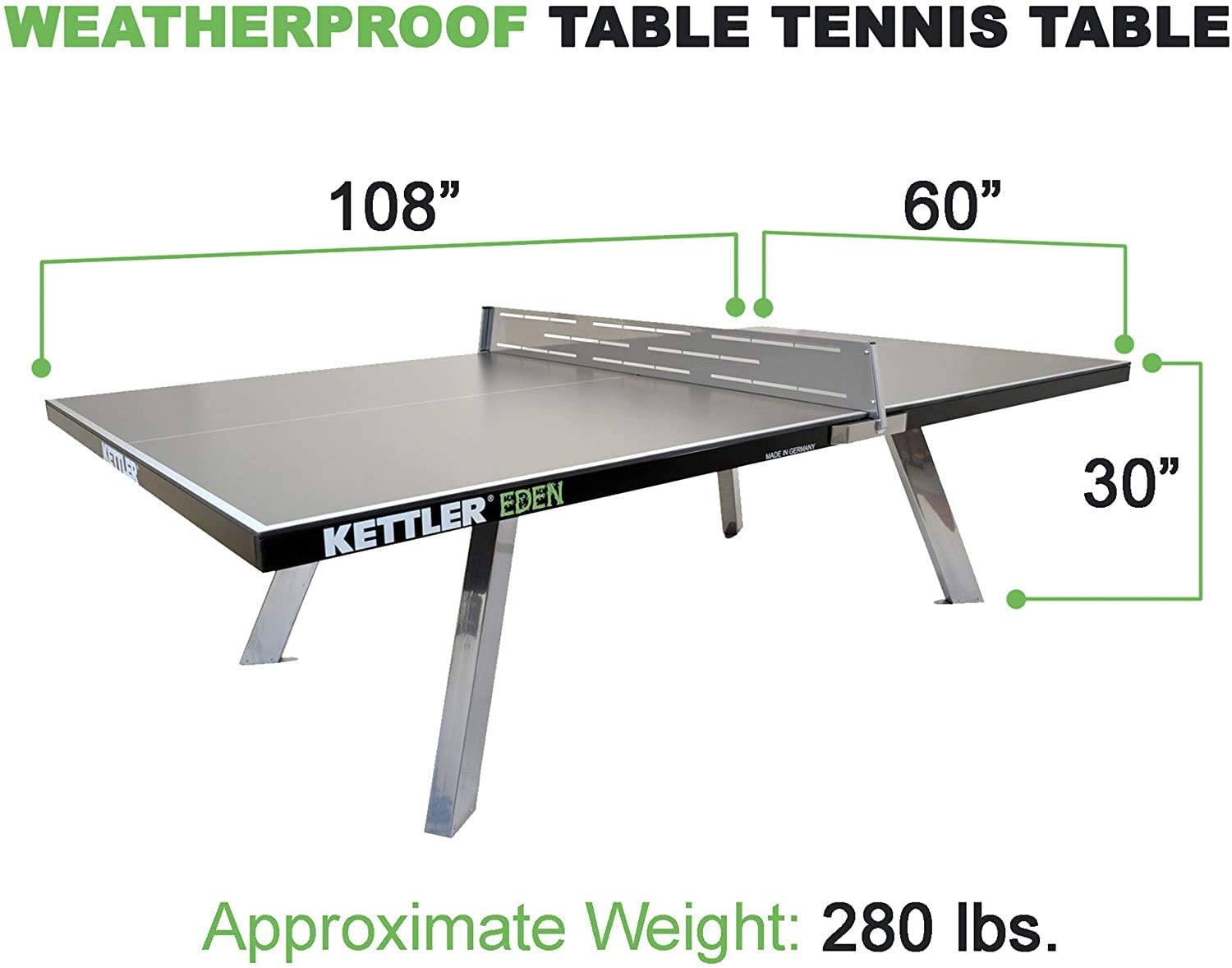 Kettler Eden Outdoor Bordtennisbord  för utomhusbruk - 6