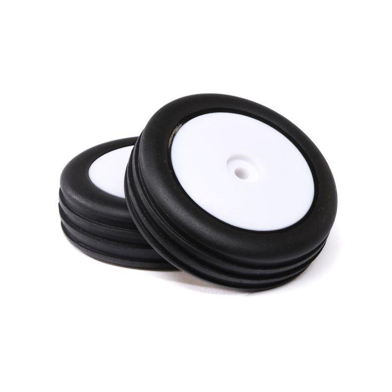 LOSI Wide Body Rib, Front, Mounted Tires, White (2): Mini B