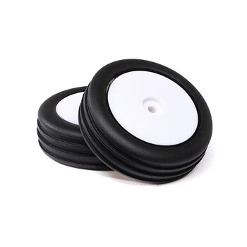 LOSI Wide Body Rib, Front, Mounted Tires, White (2): Mini B