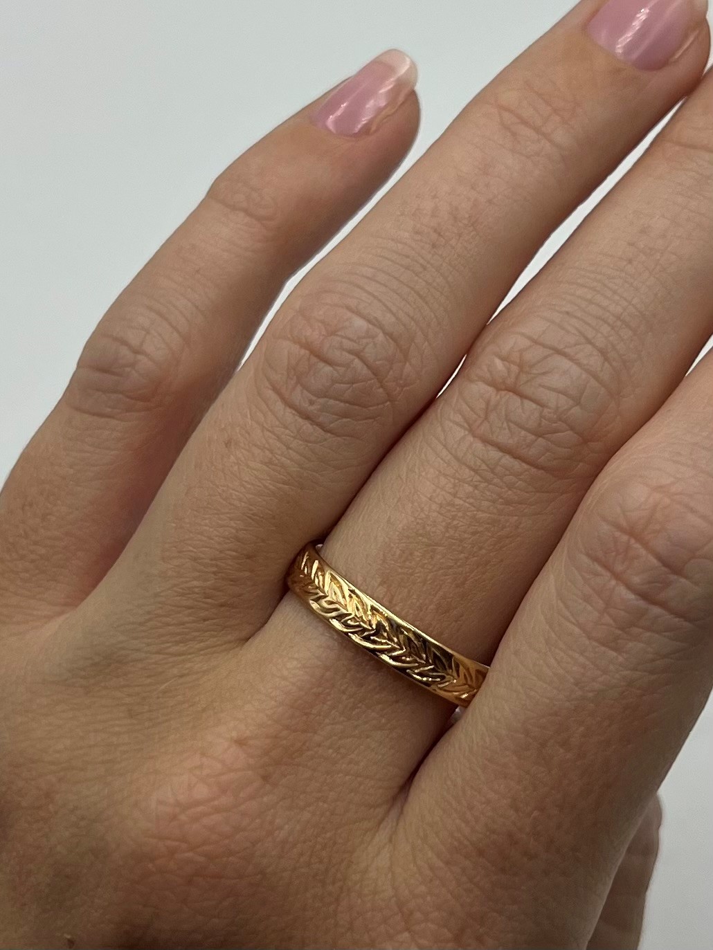 Ring ReLeaf guld handgravyr 18 karat  - 4