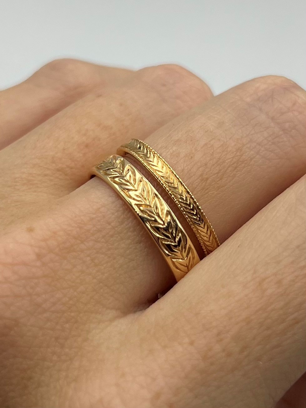 Ring ReLeaf guld handgravyr 18 karat  - 5