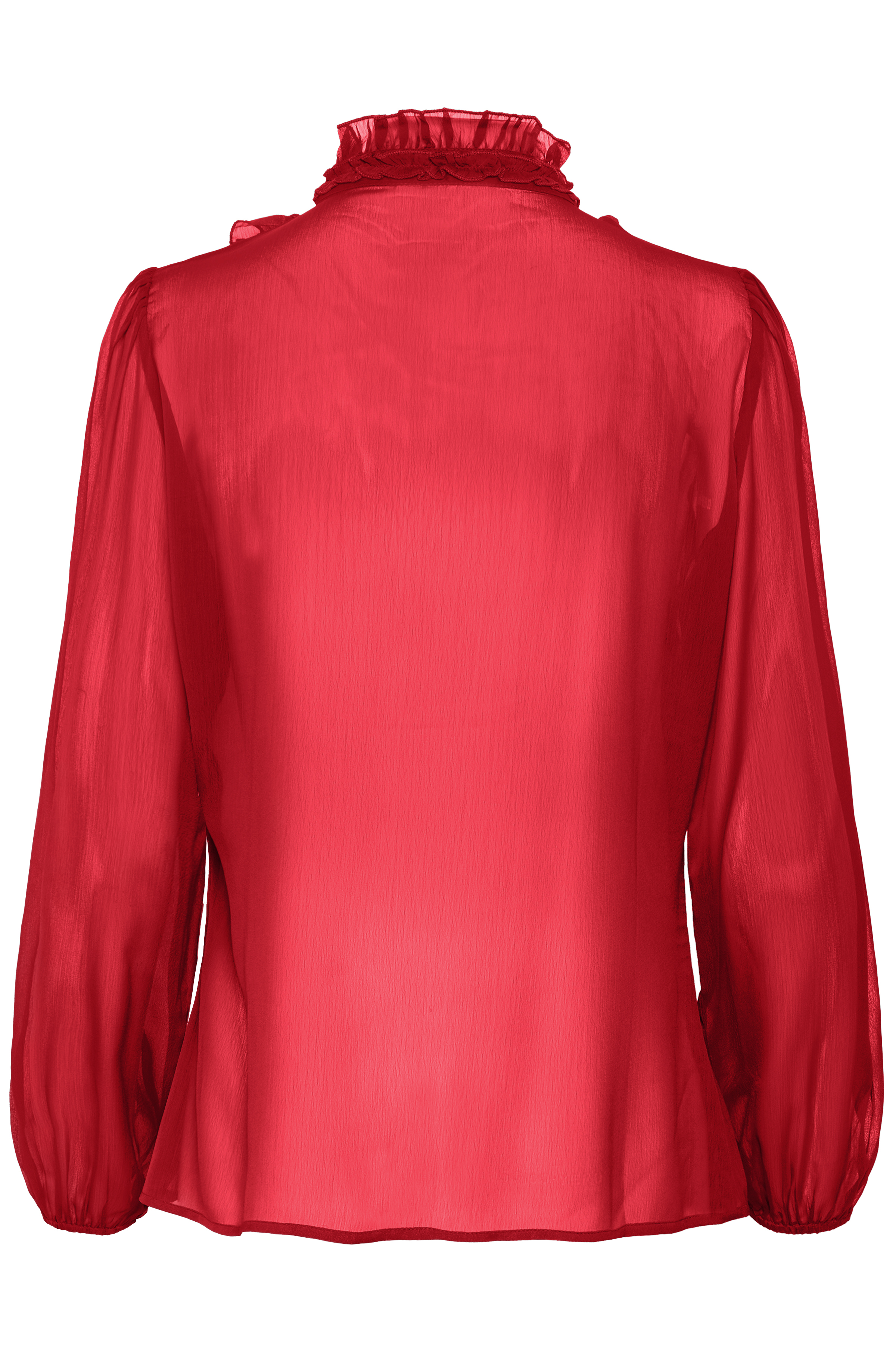 LiljaSZ Crinkle LS Shirt Chinese Red - 2
