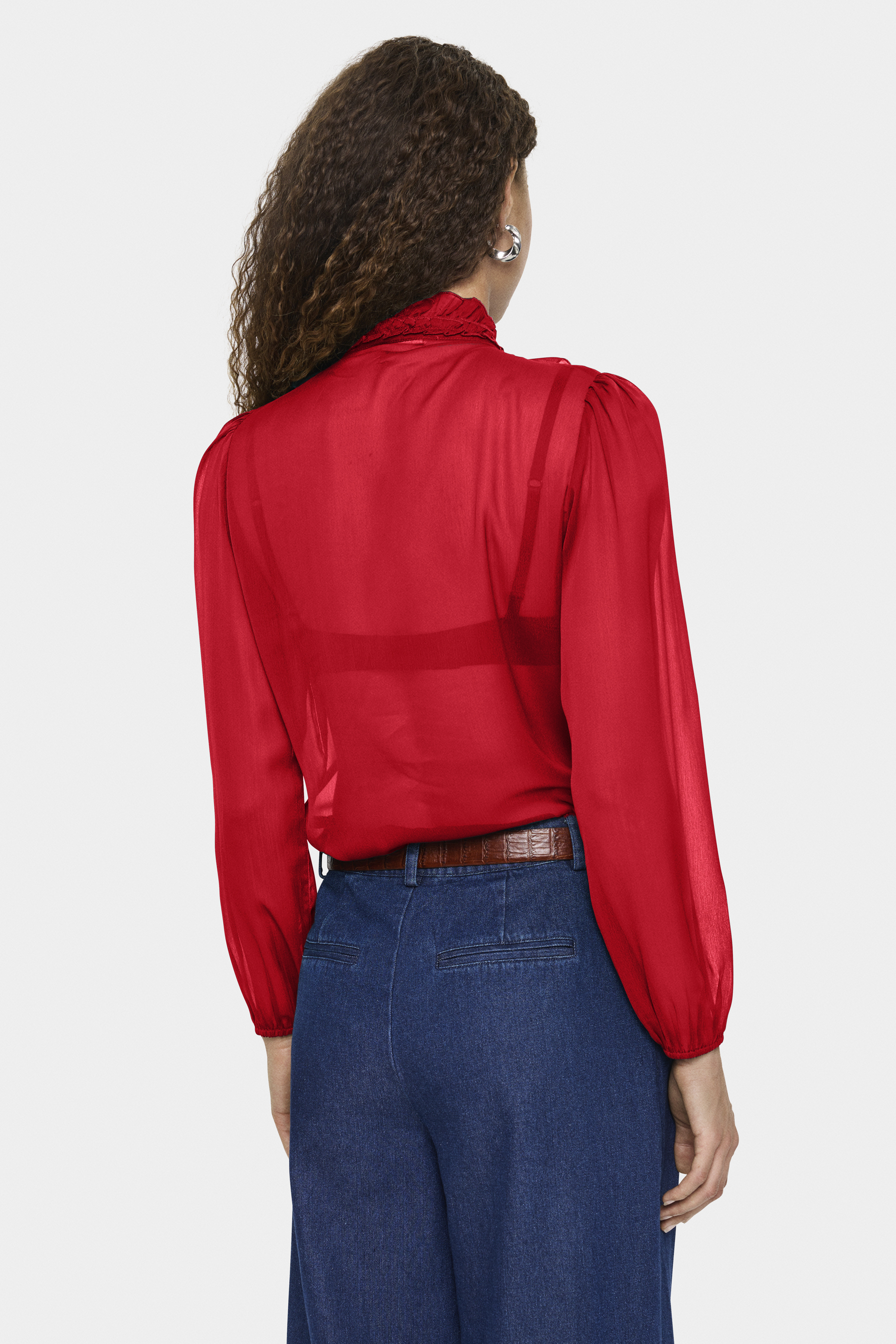 LiljaSZ Crinkle LS Shirt Chinese Red - 6