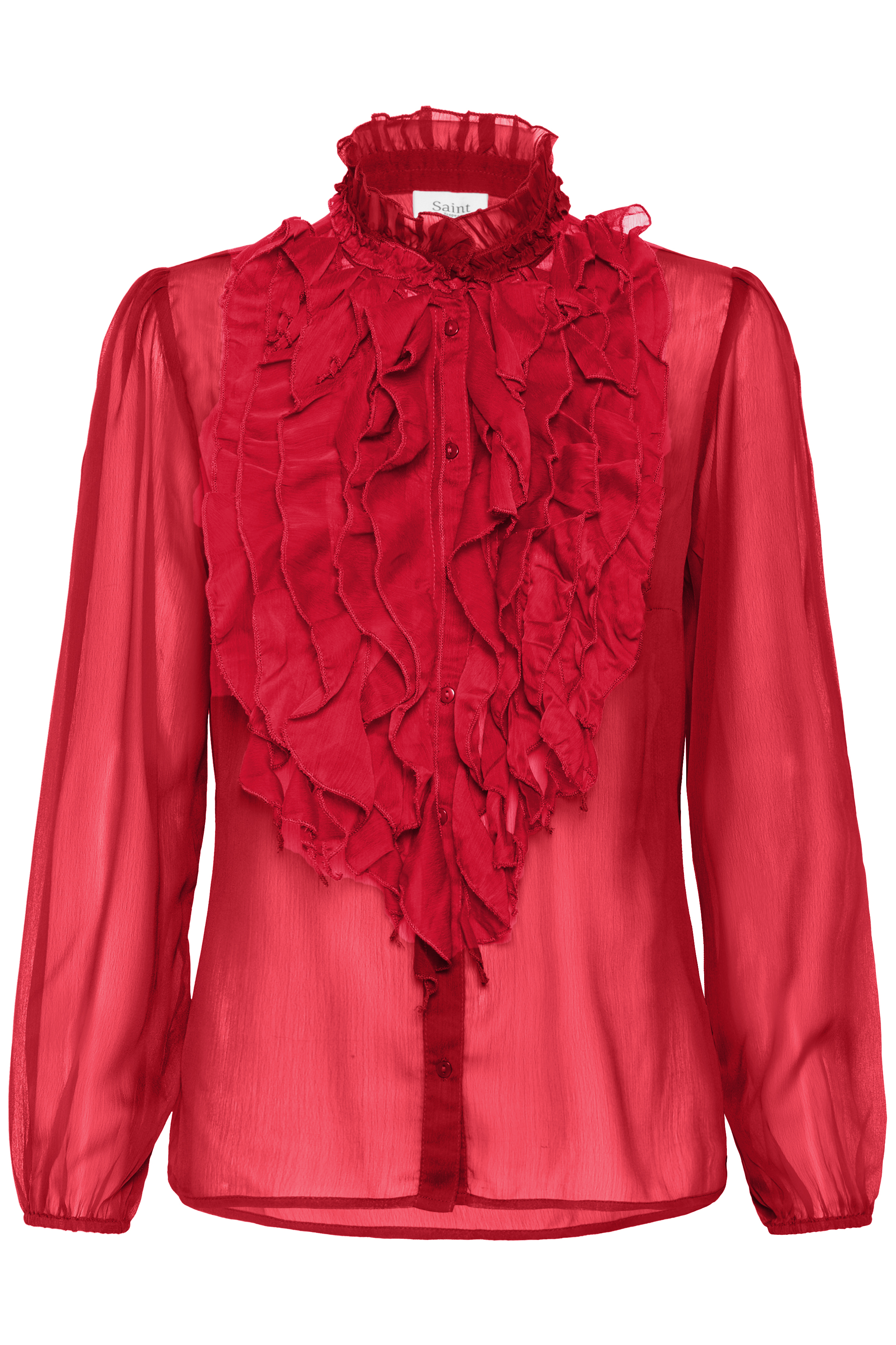 LiljaSZ Crinkle LS Shirt Chinese Red