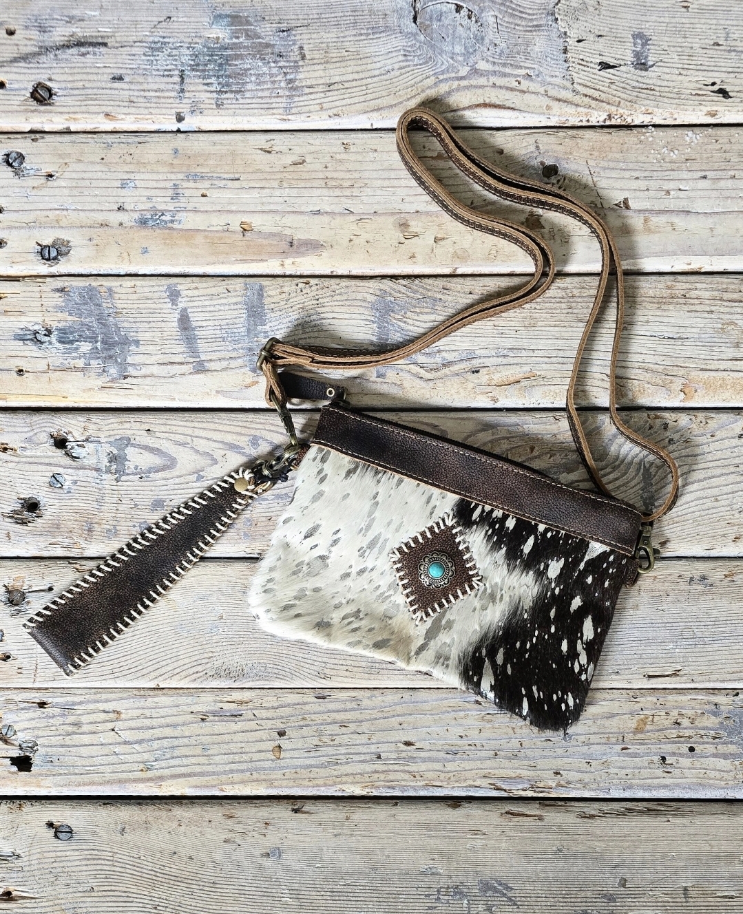 Crossbody Bag Skinnväska - Turquoise Concho