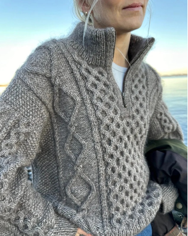 PetiteKnit Dagmar Zipper Sweater (18 m struktur st 4,5) - 4