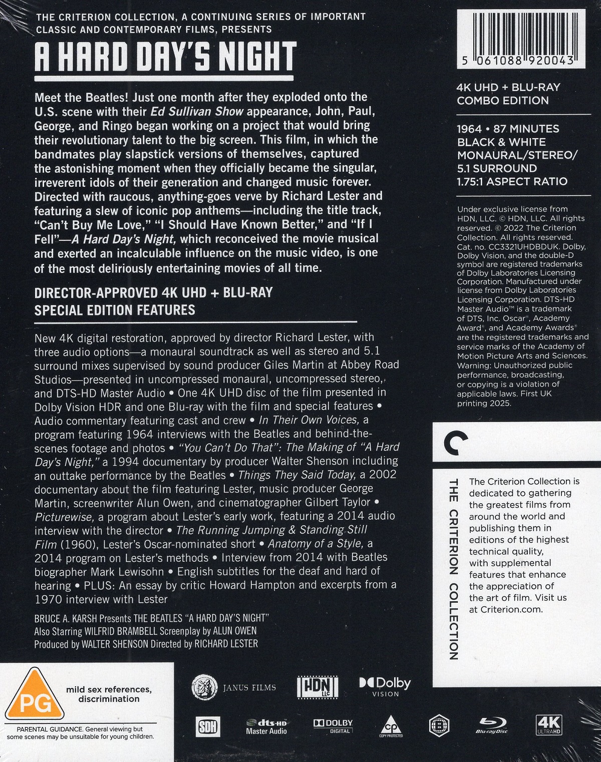 The Beatles - A Hard Day's Night (Criterion Collection) (ej svensk text) (4K Ultra HD + Blu-ray) - 2