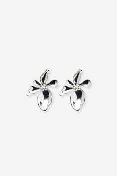 BOW19 Flower Earrings Silver