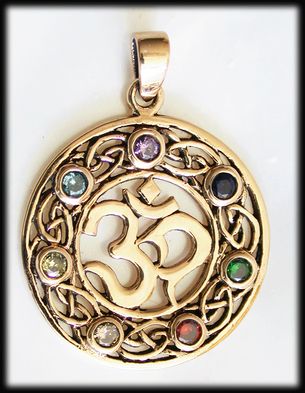 Ohm-smycke / Aum halsband. Chakra halsband i brons. - 3