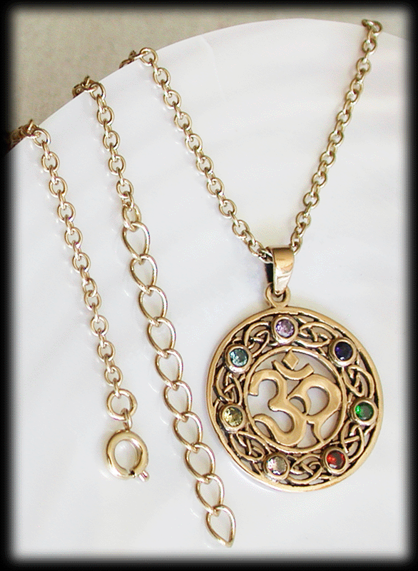 Ohm-smycke / Aum halsband. Chakra halsband i brons. - 2