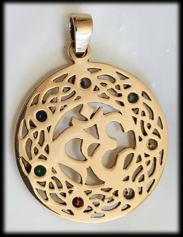 Ohm-smycke / Aum halsband. Chakra halsband i brons. - 4