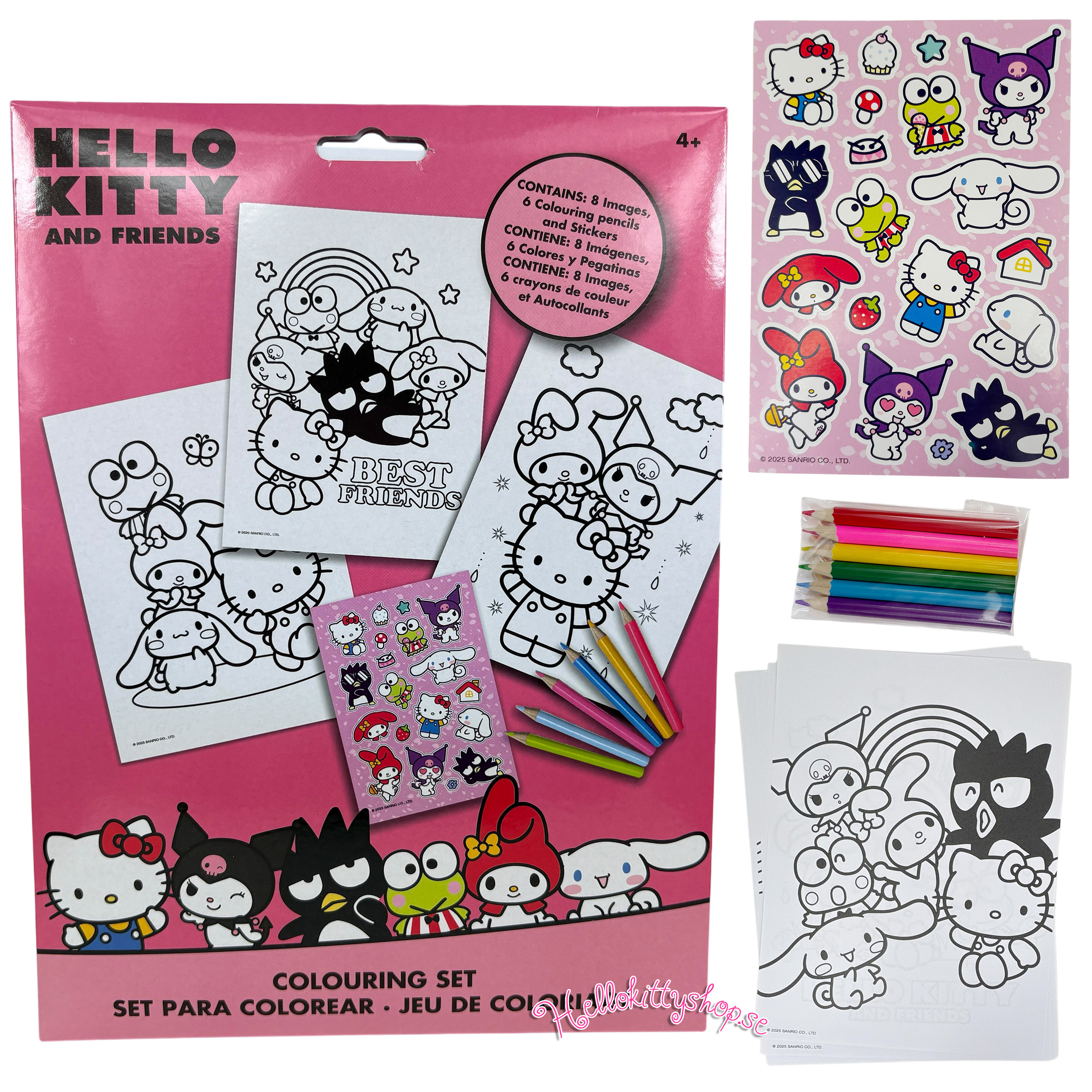 Hello Kitty and Friends Målarset med Klistermärken