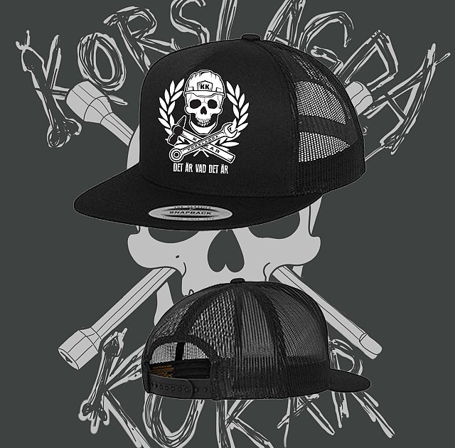 KORSLAGDA KUKAR - Svart Arbetare Trucker Hat
