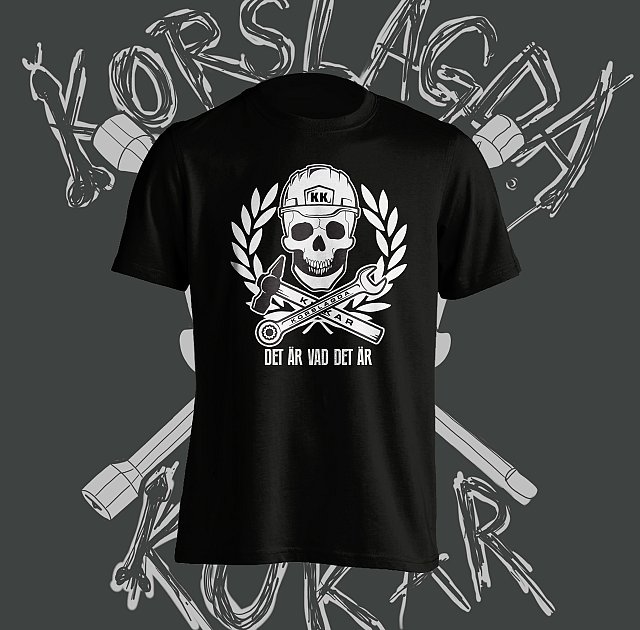 KORSLAGDA KUKAR - Svart Arbetare T-shirt