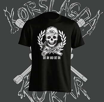 KORSLAGDA KUKAR - Svart Arbetare T-shirt