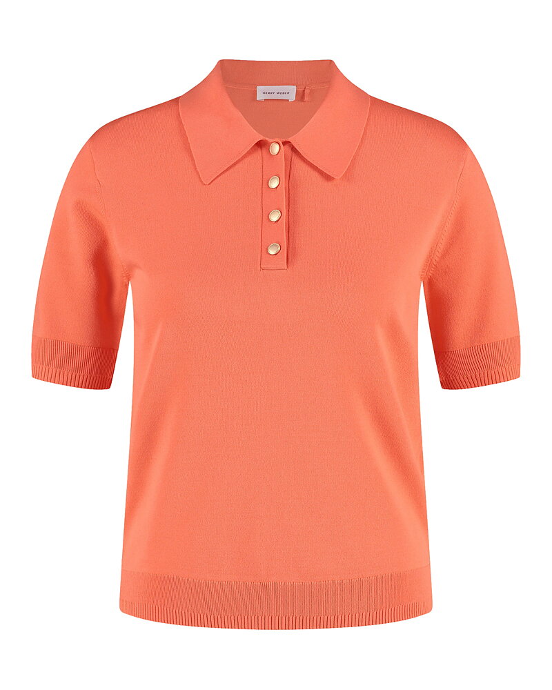 Piké med guldfärgade knappar orange