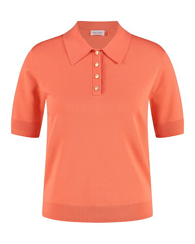Piké med guldfärgade knappar orange