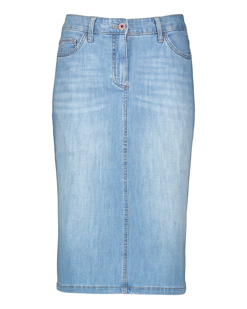 Jeanskjol rak slits ljus denim