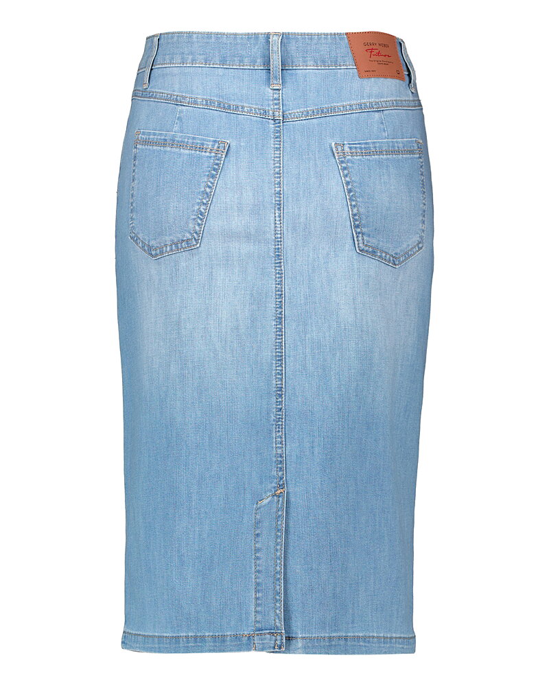 Jeanskjol rak slits ljus denim