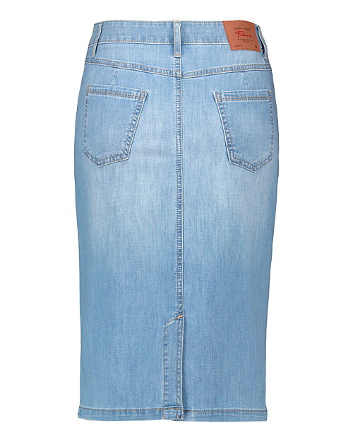 Jeanskjol rak slits ljus denim - 2